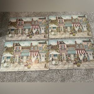 Pimpernel Parasian Scene place mats - back is cork